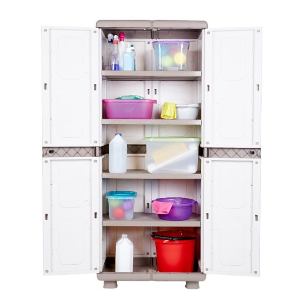 HOMEPLAST ΝΤΟΥΛΑΠΑ ΠΛΑΣΤΙΚΗ ΗΛΕΚΤΡΑ 4 ΡΑΦΙΑ ΔΙΦΥΛΛΗ 73X44X179ΕΚ Α00670 - Image 3